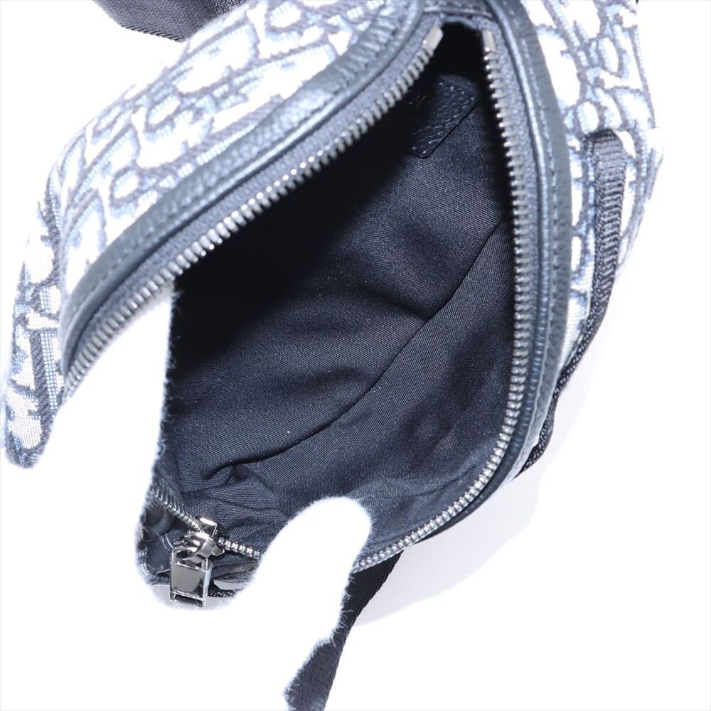 Dior Oblique Canvas Leather Body Belt Crossbody Bag Navy Blue - Picture 6 of 8
